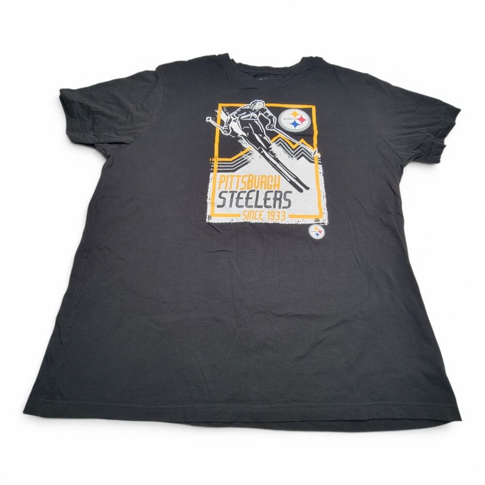 Pittsburgh Steelers Ski Graphic T-Shirt Mens 2XL NFL Team Apparel Black Tee